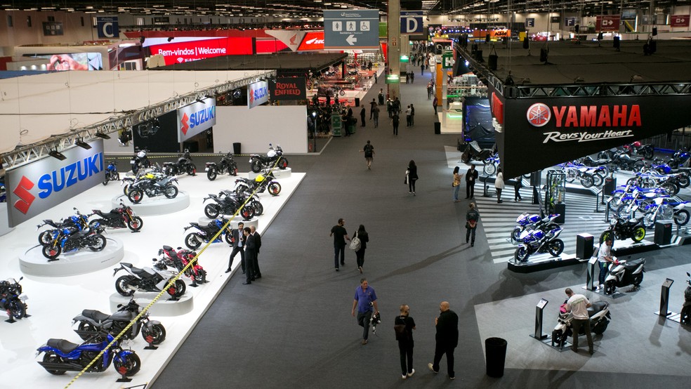 Montadoras mostraram novidades no Salão Duas Rodas 2017 (Foto: Marcelo Brandt/G1)