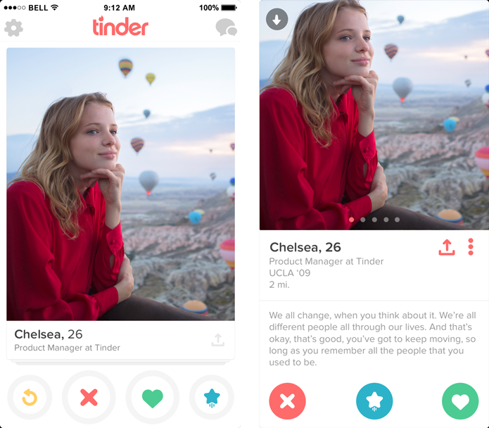 Tinder torna possível o compartilhamento de perfis entre os usuários do app (Foto: Divu