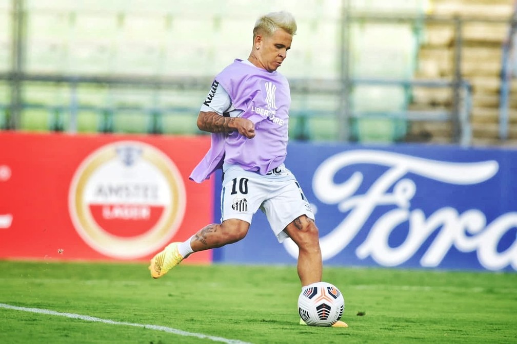 Soteldo enfrentou o Deportivo Lara e está na Venezuela desde então — Foto: Ivan Storti/Santos FC