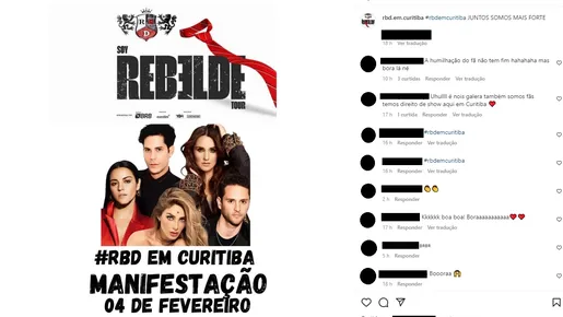 Fãs do RBD planejam manifestação para levar show do grupo para Curitiba