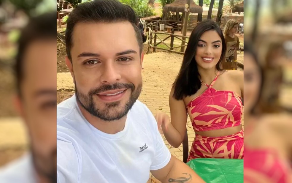 Isabella Lacerda ao lado do namorado Thiago Brandão Abreu, em Goiânia, Goiás — Foto: Arquivo pessoal/Isabella Lacerda