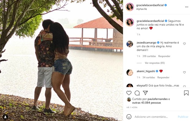 Graciele Lacerda posta com Zezé após Zilu perder processo contra o sertanejo (Foto: Reprodução/Instagram)