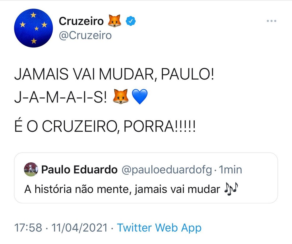 Cruzeiro provoca Atlético-MG após vitória no  clássico — Foto: Cruzeiro oficial 