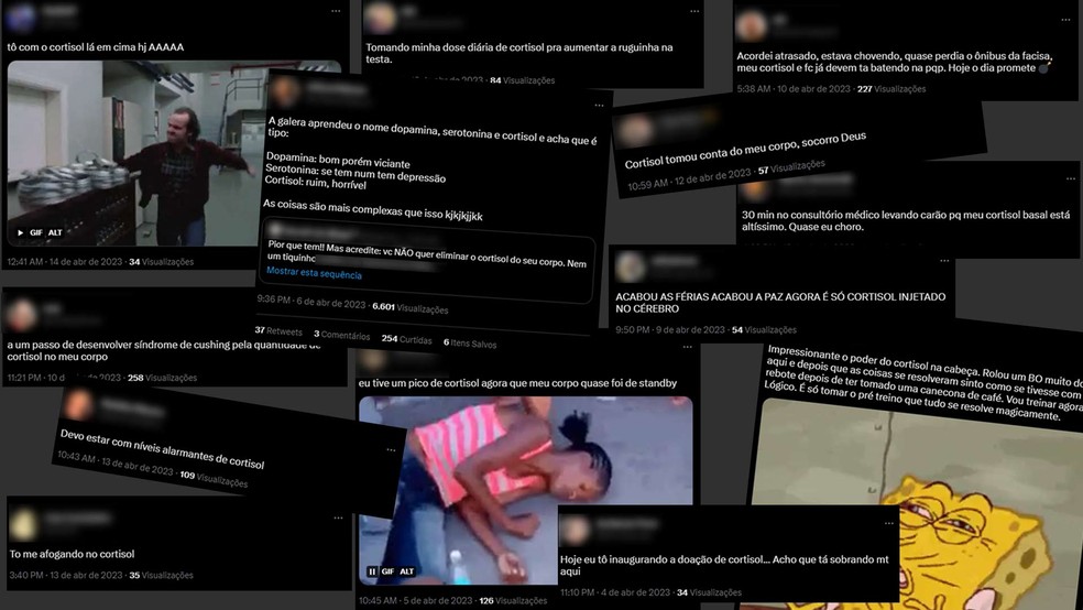 Nas redes sociais, culpar o cortisol por exaustão ou estresse é tema recorrente — Foto: Reprodução/Twitter