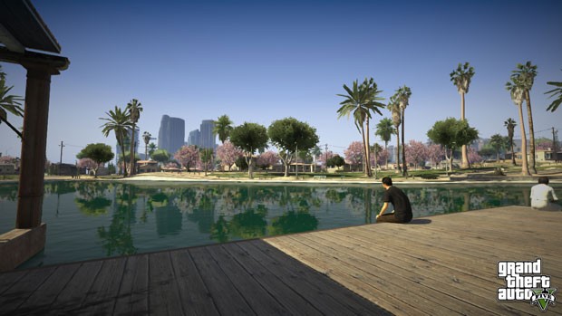 Imagem de 'GTA V' mostra parque na cidade de Los Santos, versão fictícia de Los Angeles (Foto: Divulgação)