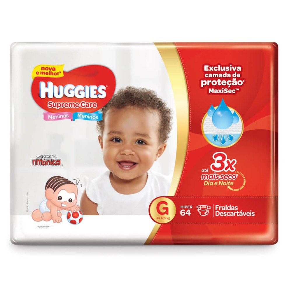 Pacote de fraldas da marca Huggies Turma da MÃ´nica, da fabricante Kimberly-Clark (Foto: Kimberly-Clark/DivulgaÃ§Ã£o)