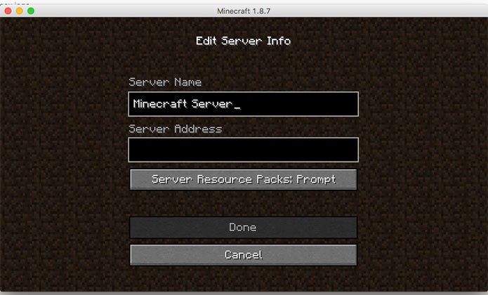 Adicionando um servidor em Minecraft (Foto: Reprodução/Felipe Vinha)
