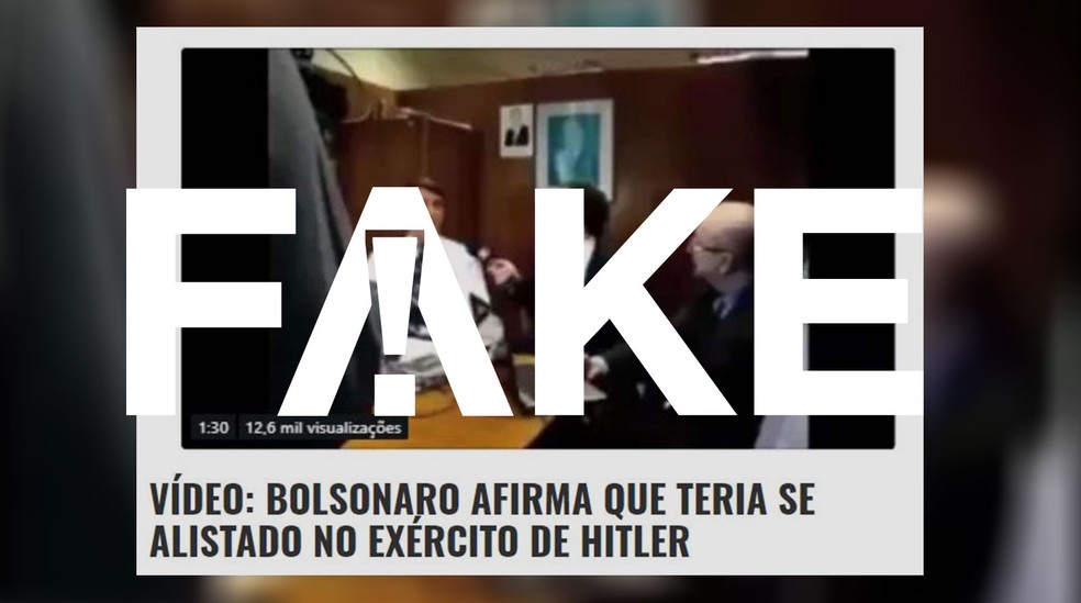 Mensagem que afirma que Jair Bolsonaro se alistaria ao exército de Hitler é falsa — Foto: Reprodução