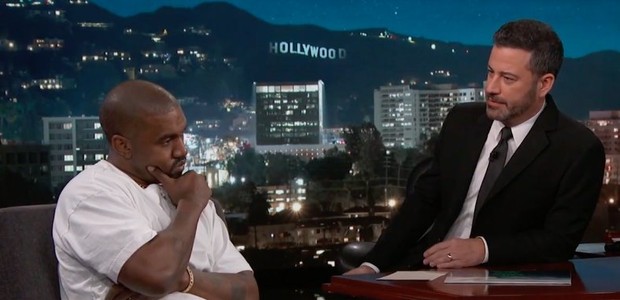 Kanye West no programa de Jimmy Kimmel (Foto: reprodução)