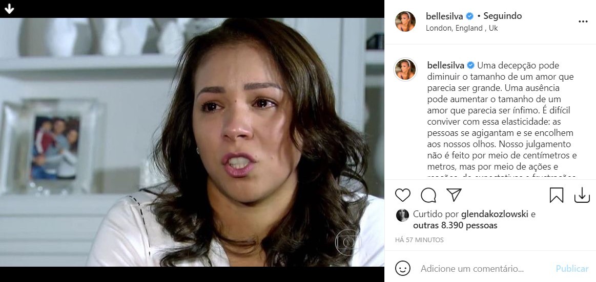 Belle Silva posta desabafo na web (Foto: reproduçõa/instagram)
