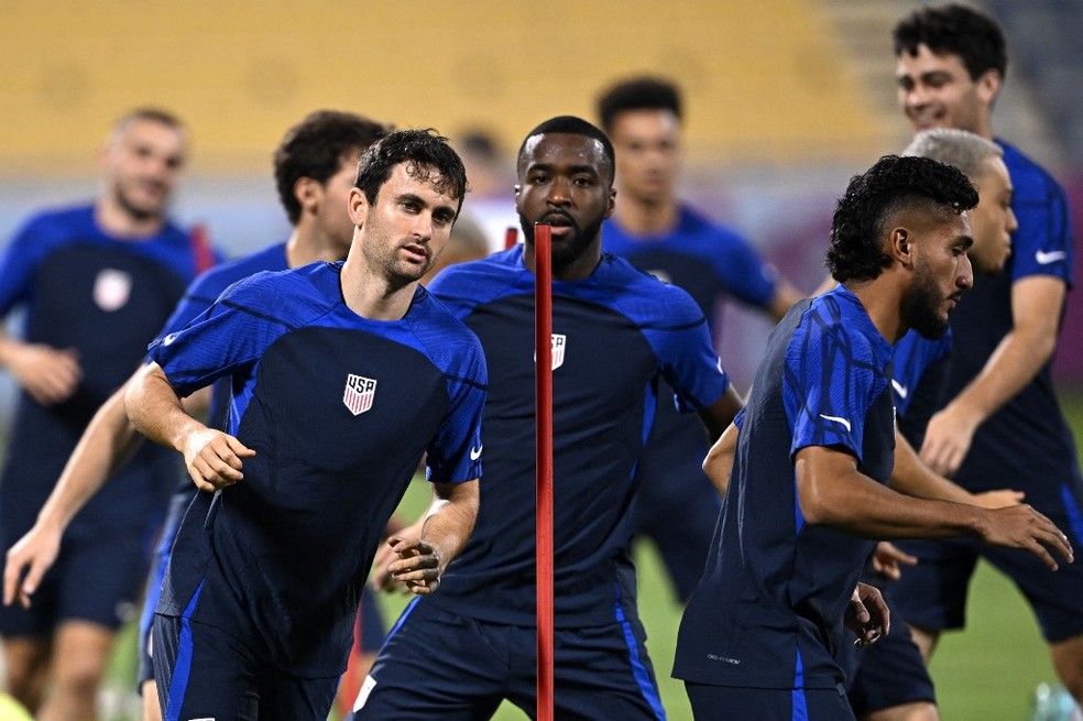 Treino da sele��o dos Estados Unidos � Foto: PAUL ELLIS / AFP
