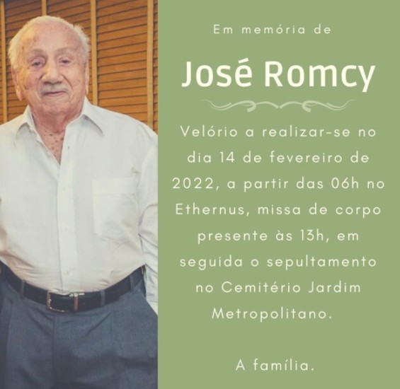 Empresário José Romcy morre aos 95 em Fortaleza