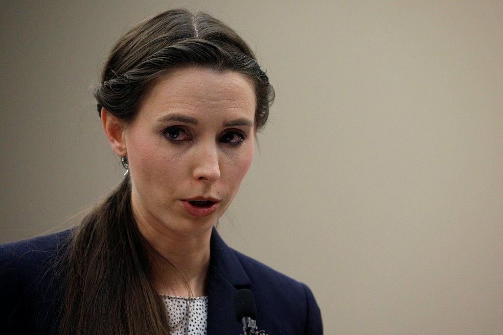 Rachael Denhollander foi a primeira vítima a tornar público as denúncias contra Larry Nassar (Foto: Brendan McDermid/Reuters)