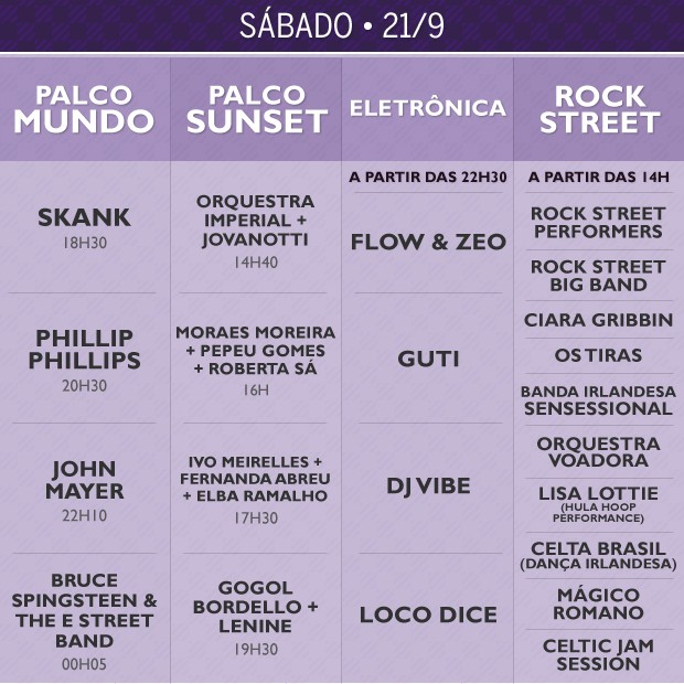 Para não perder nada! Veja as datas e horários dos shows do Rock in Rio Quem Rock in Rio 2013 Para não perder nada! Veja as datas e horários dos shows do Rock in Rio Quem Rock in Rio 2013