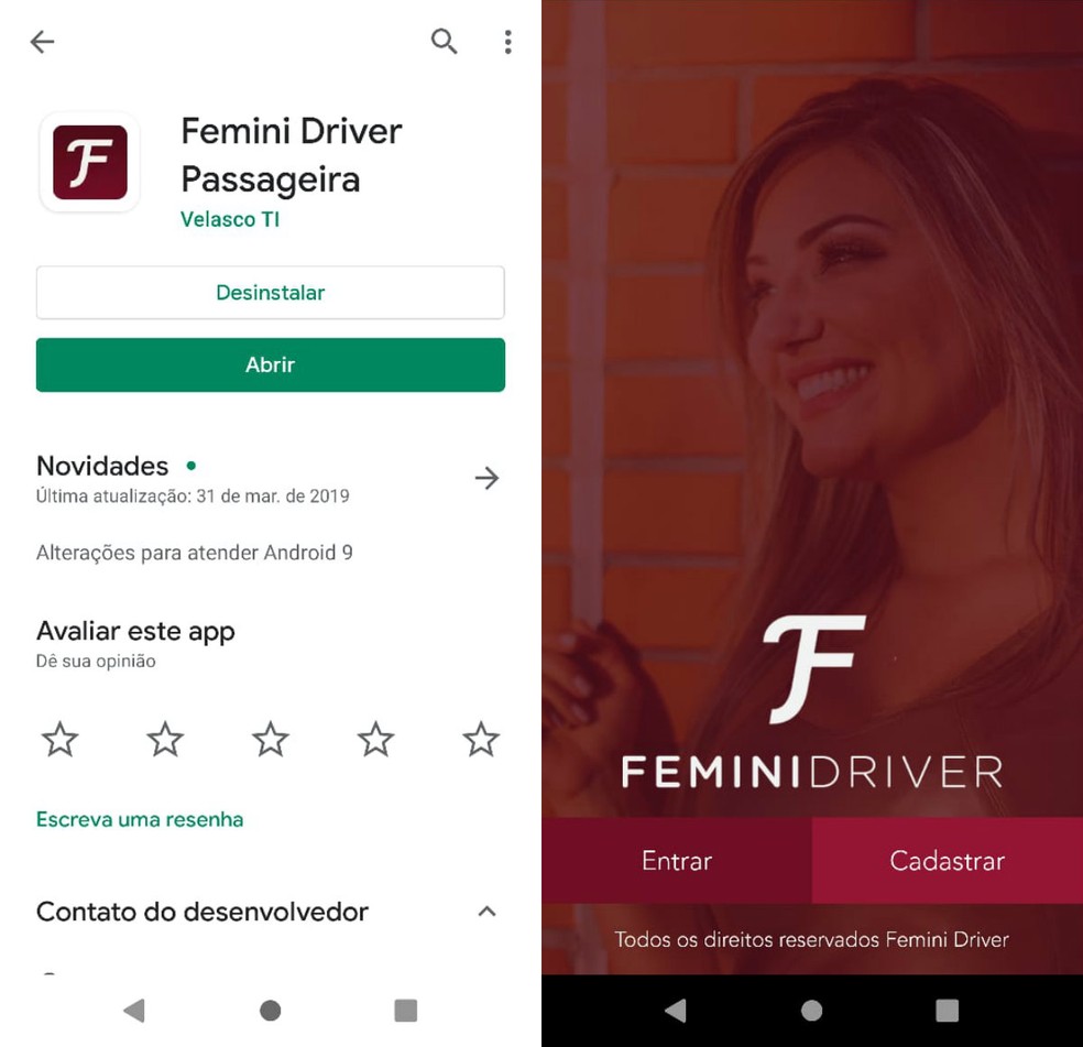 'Uber para mulher': Femini Driver é o app de mobilidade exclusivo para mulheres de Porto Alegre — Foto: Reprodução/Clara Fabro