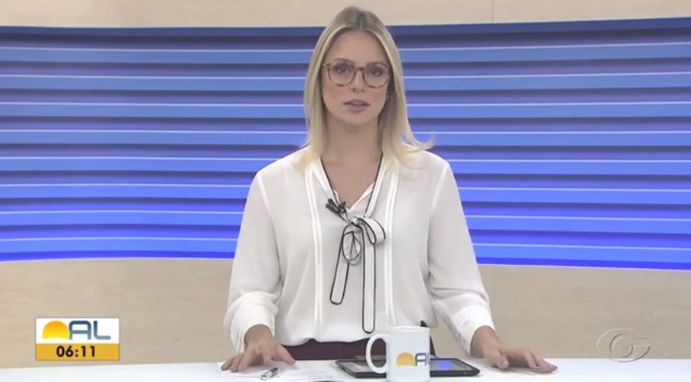Sofia Sepreny no "Bom dia Alagoas" na Globo (Foto Reprodução/Internet)