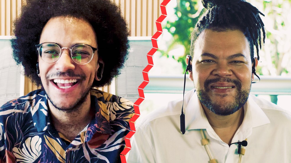 João Pedrosa, do BBB21, e Babu Santana, do BBB20, no Trace Trends — Foto: Divulgação