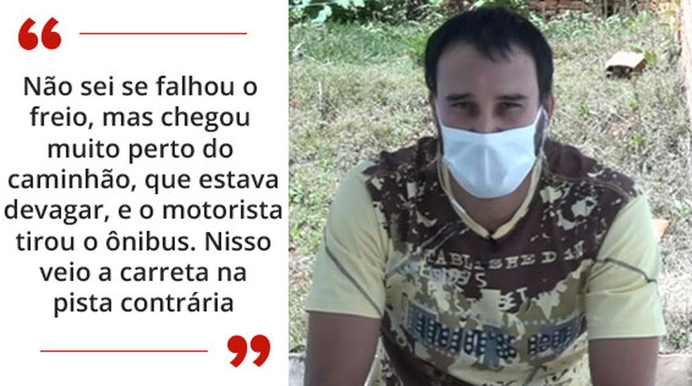 Sobrevivente de acidente com 41 mortos no interior de SP descreve momento da batida — Foto: Reprodução/TV Globo