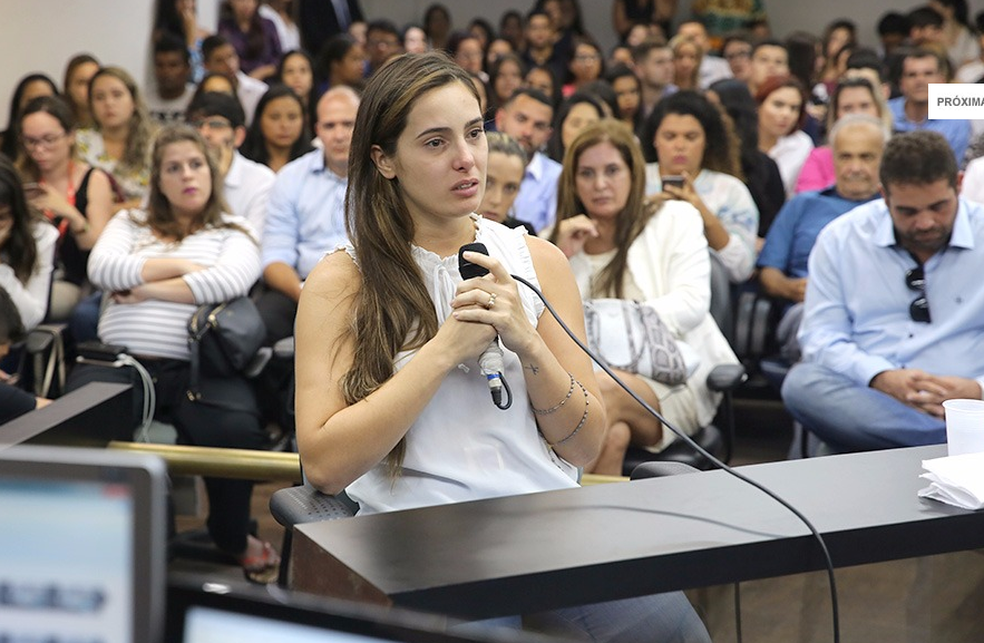 Mirella Granconato sendo ouvida pelo Júri (Foto: Divulgação/MP-AL)