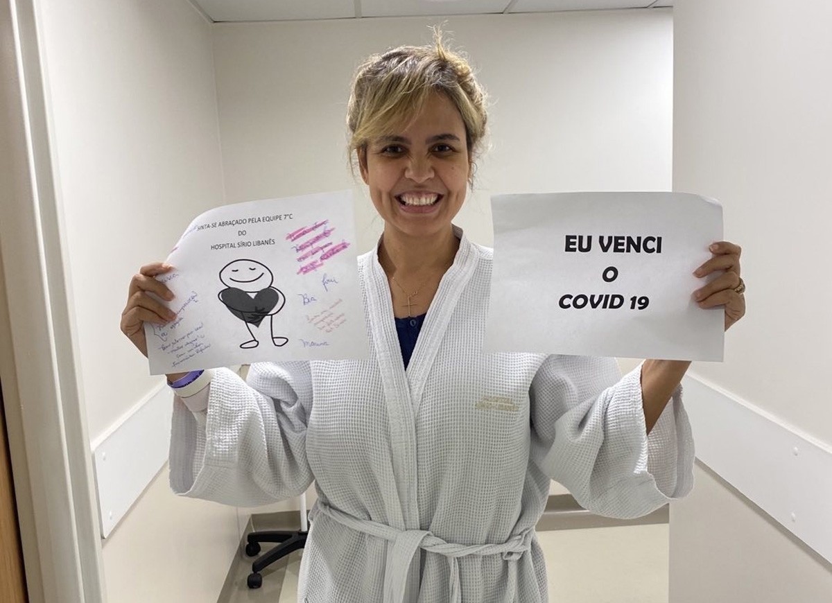 Renata Domingues de Nóbrega tem alta de hospital após vencer Covid-19 (Foto: Reprodução/Instagram)