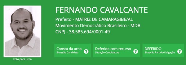 Fernando Cavalcante (MDB), prefeito eleito em Matriz de Camaragibe (AL), um dos mais jovens do Brasil — Foto: Reprodução