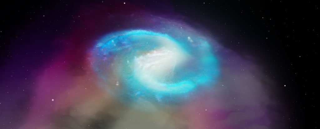 Ilustração de como seria a galáxia estudada pelos cientistas (Foto: ICRAR/Peter Ryan)