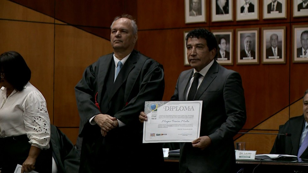 Magno Malta (PL) é diplomado senador do Espírito Santo — Foto: Reprodução/TV Gazeta
