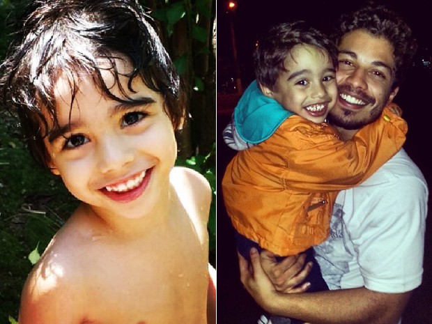 Douglas Sampaio é só chamego com o filho Bernardo, de 4 anos (Foto: Arquivo Pessoal)