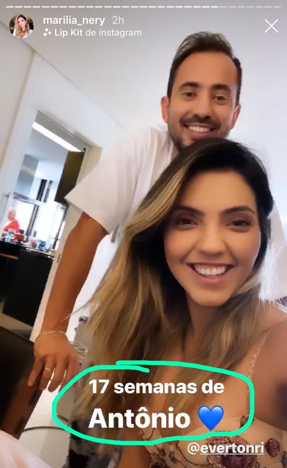 Everton Ribeiro, do Flamengo, e a esposa Marilia Nery — Foto: Reprodução