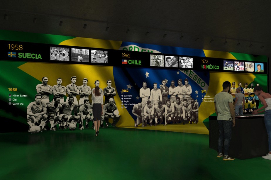 Apresentação de como será uma das alas do museu do Botafogo