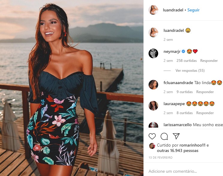 Neymar comenta foto de Luana Andrade (Foto: Reprodução / Instagram)