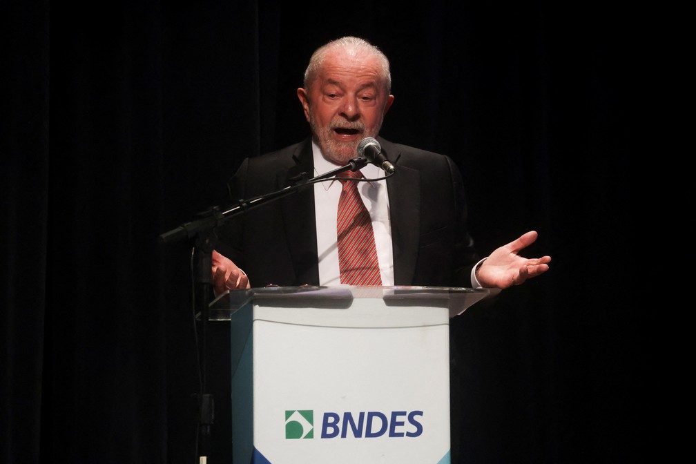 O presidente Luiz Inácio Lula da Silva durante evento no BNDES, no Rio de Janeiro — Foto: Ricardo Moraes/Reuters