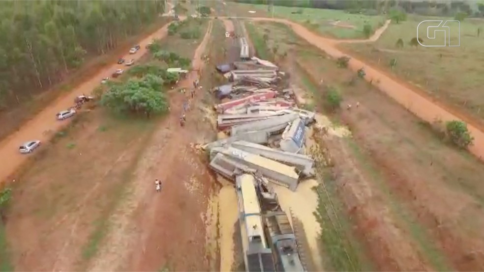 Imagem aérea do acidente em Aparecida do Taboado — Foto: Reiner Bergamann/ Arquivo Pessoal