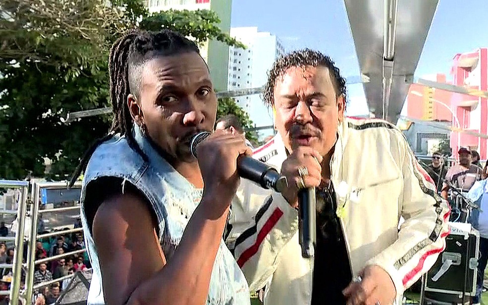 Beto Jamaica e Compadre Washington em cima do trio na Virada Cultural (Foto: Reprodução/GlobONews)