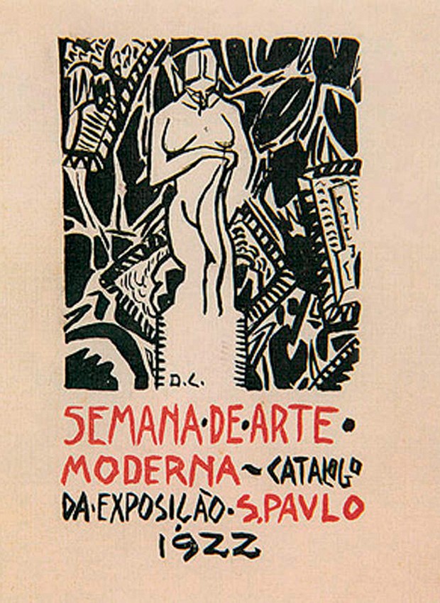 Cartaz da Semana de 22 feito pelo artista Di Cavalcanti (Foto: Reprodução)