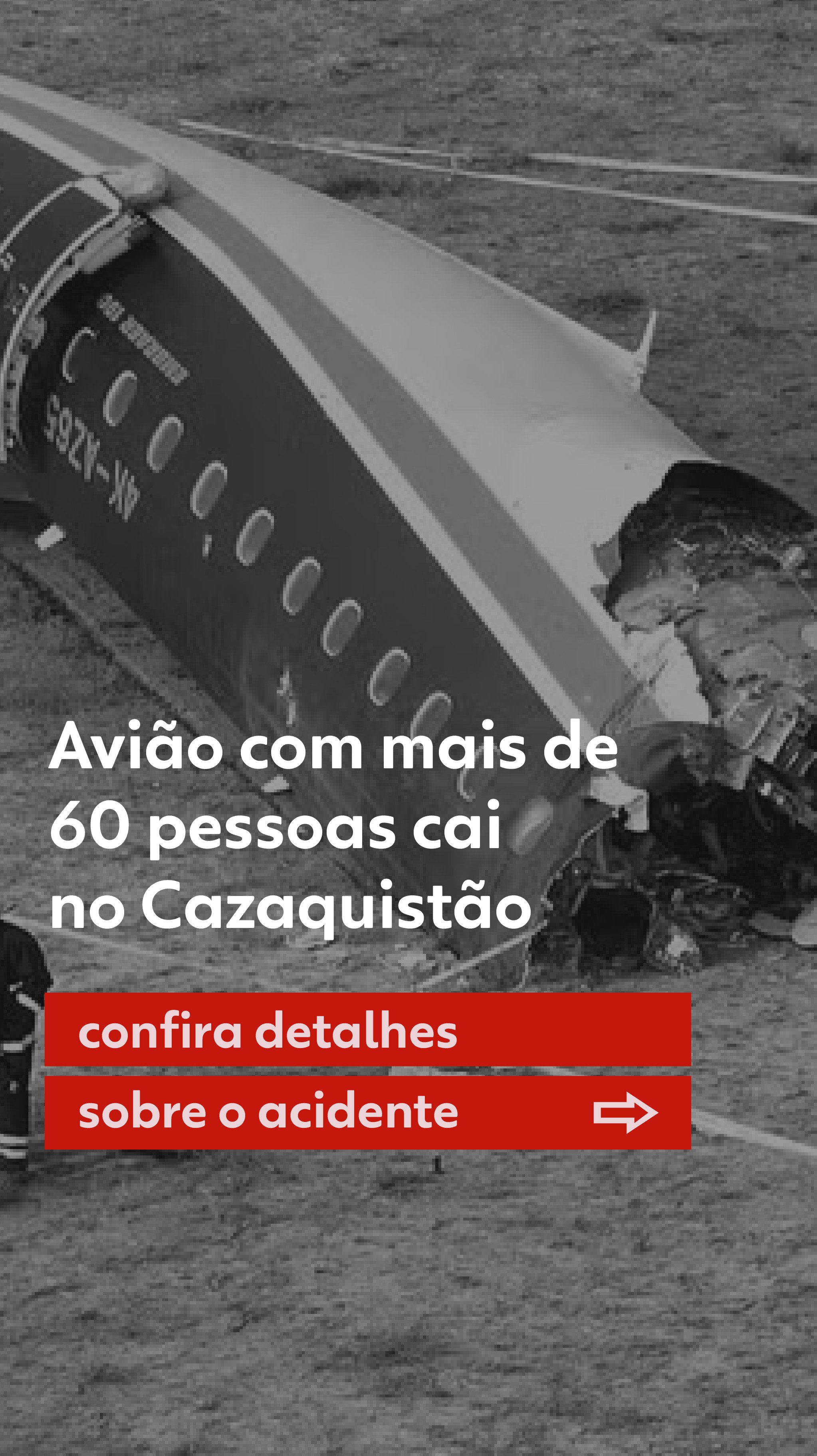 Avião com mais de 60 pessoas cai no Cazaquistão