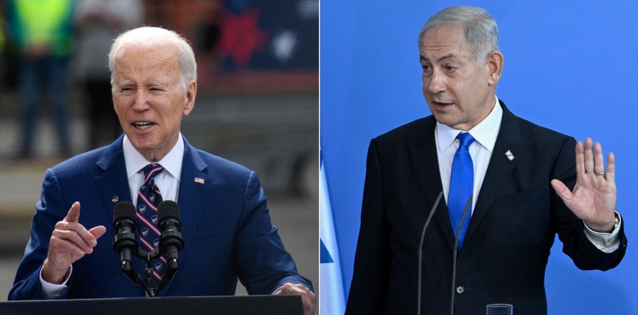 Presidente dos Estados Unidos, Joe Biden, e primeiro-ministro de Israel, Benjamin Netanyahu