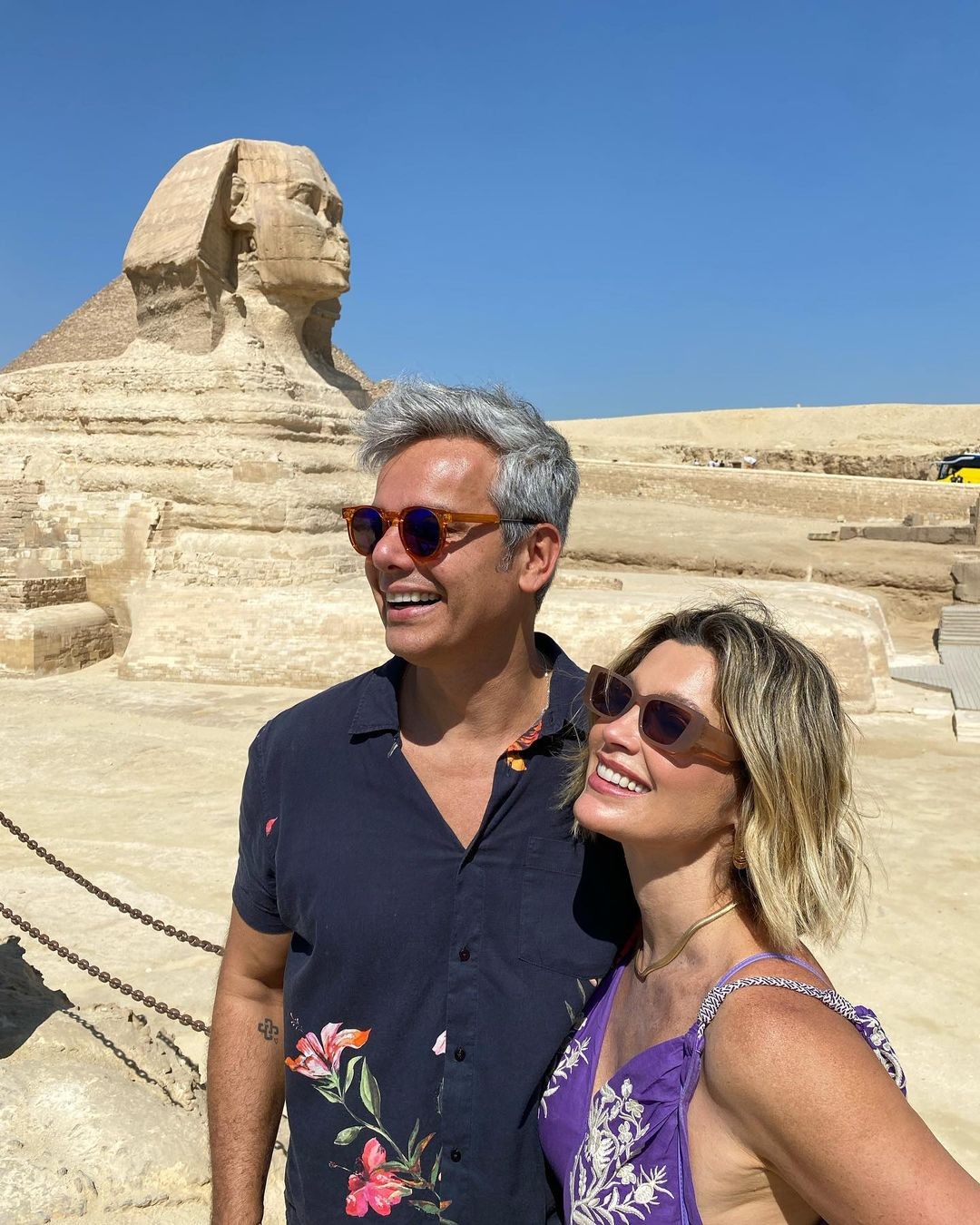Otaviano Costa publica álbum de fotos com Flávia Alessandra no Egito (Foto: Reprodução / Instagram)