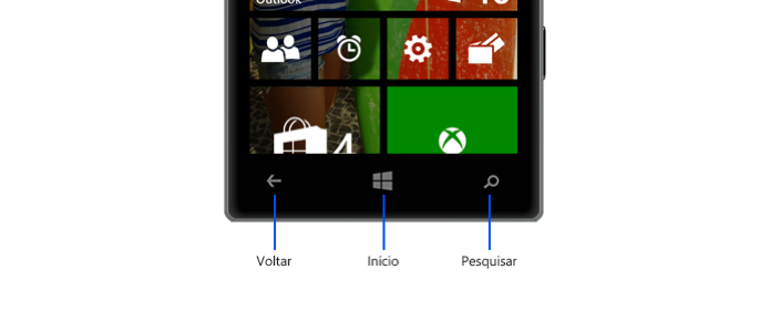 Tocando no botão Voltar do dispositivo (Foto: Divulgação/Microsoft)