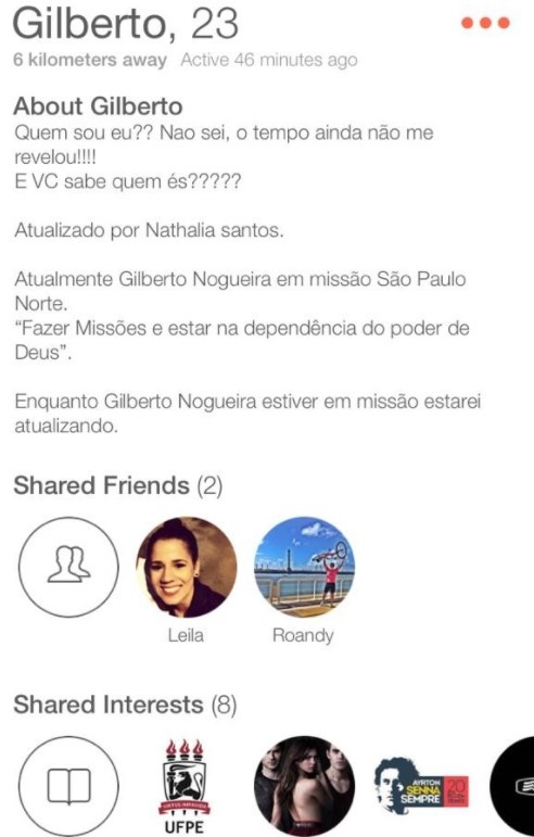 Fãs resgatam suposto perfil antigo de Gil Nogueira em app de pegação (Foto: Reprodução/Twitter Orlando Dantas)