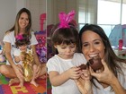 Tradição de família! Fernanda Pontes fantasia a filha de coelhinha na Páscoa