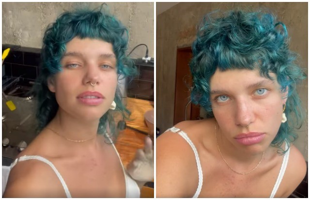 Bruna Linzmeyer está com cabelo azul (Foto: Instagram/Reprodução)