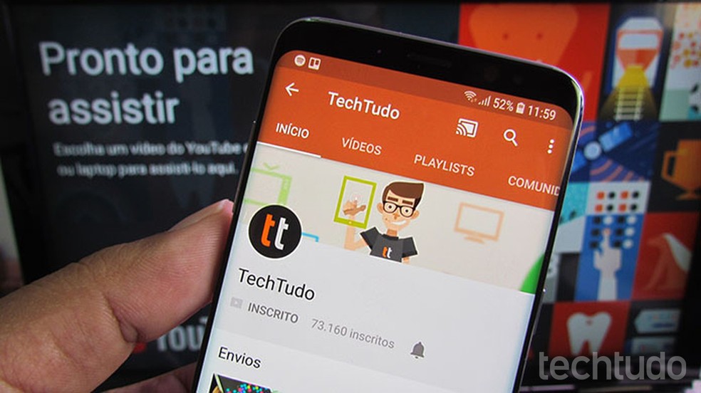 Para transmitir do celular para o Chromecast basta clicar no ícone de Cast — Foto: Paulo Alves/TechTudo