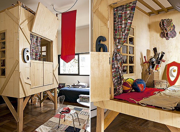 O dono deste quarto ganhou uma cabana que serve de espaço para brincadeiras (Foto: Edu Castello/Editora Globo)