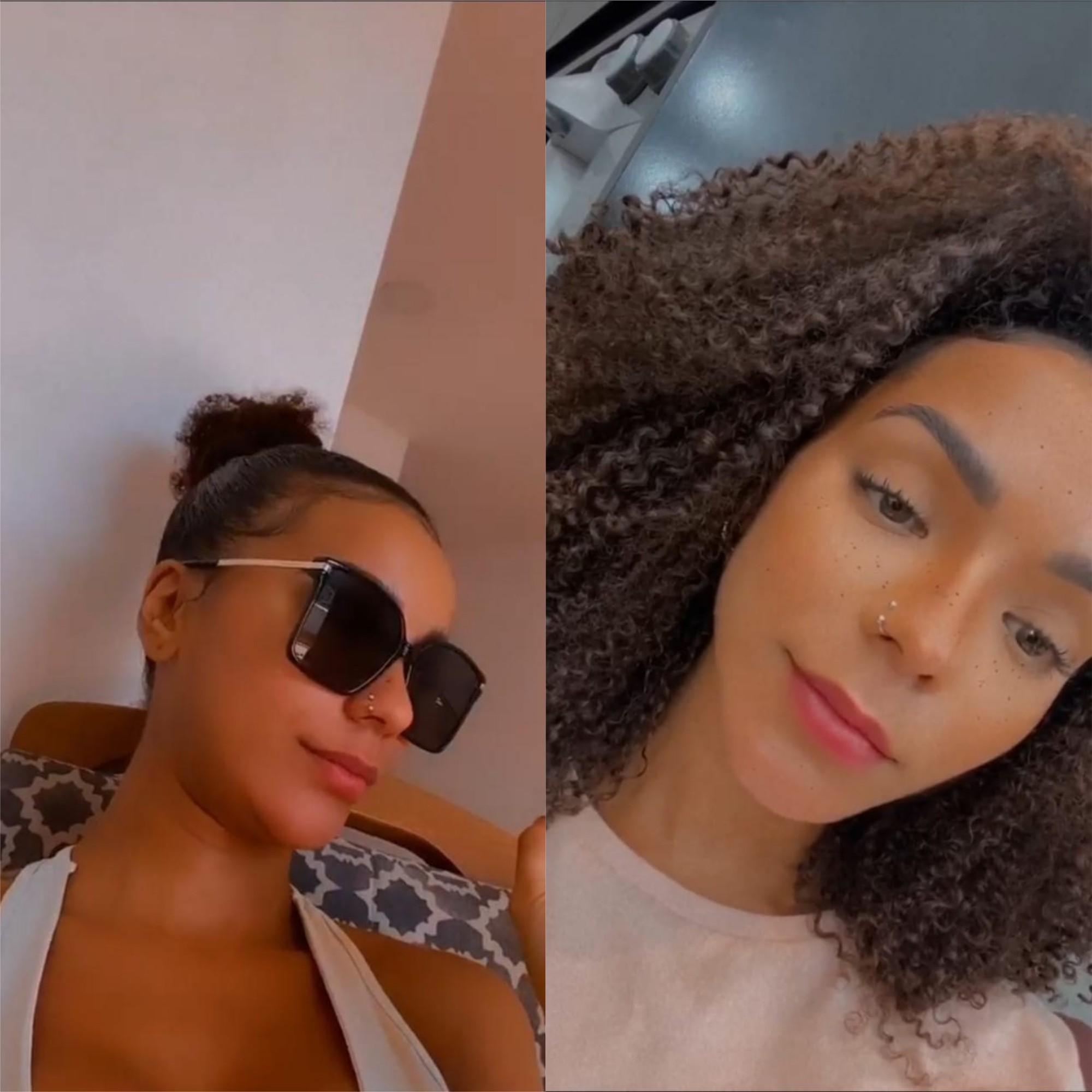 Brunna Gonçalves antes e depois do tratamento capilar (Foto: Reprodução/Instagram)