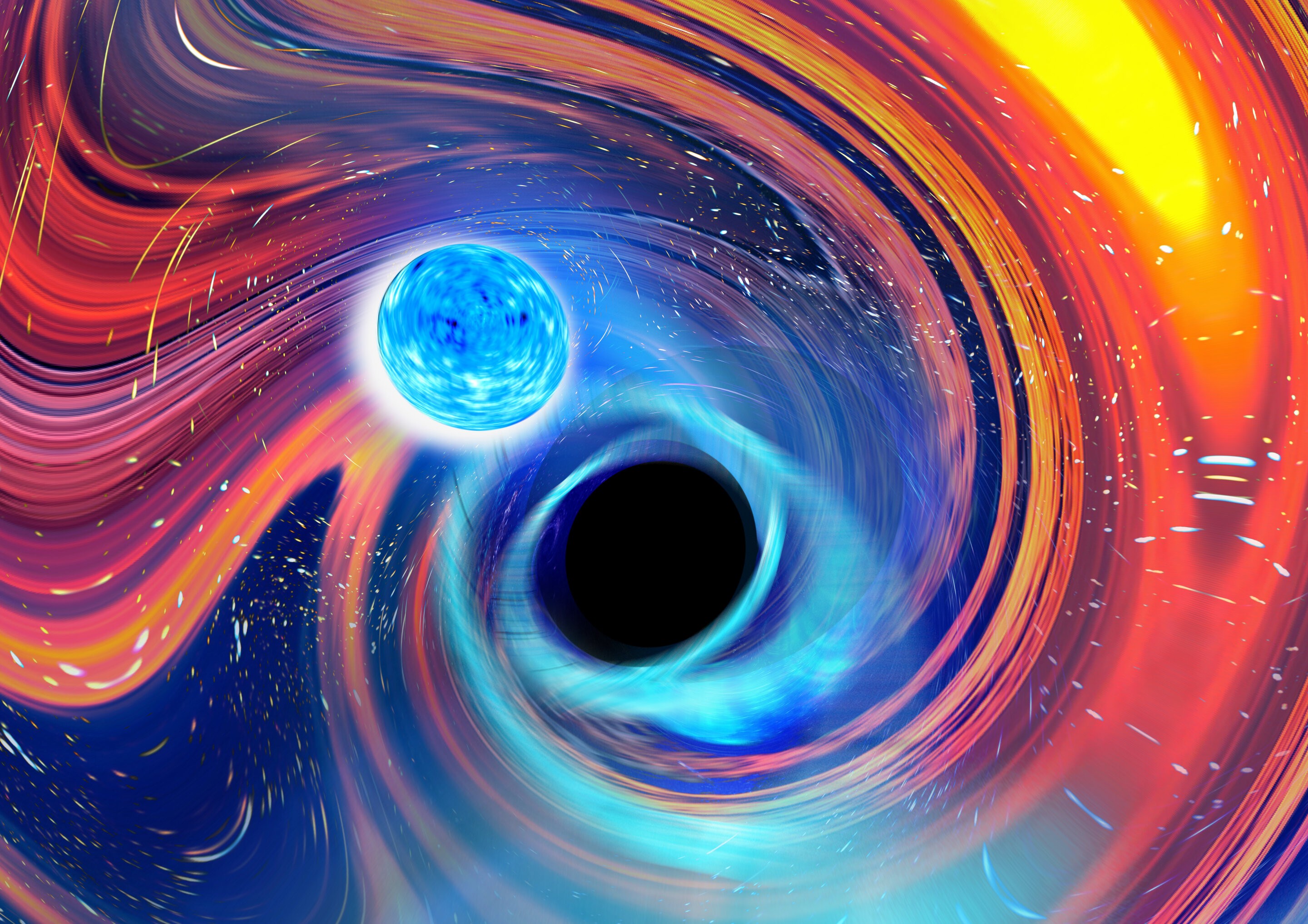Cientistas detectaram dois buracos negros que engoliram estrelas de nêutrons (Foto: Carl Knox, OzGrav/Swinburne)