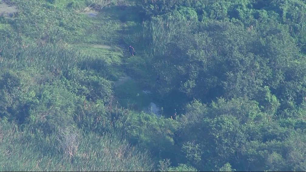 Com a chegada dos policiais, homens voltam a correr na Cidade de Deus, na Zona Oeste do Rio — Foto: Reprodução/ TV Globo