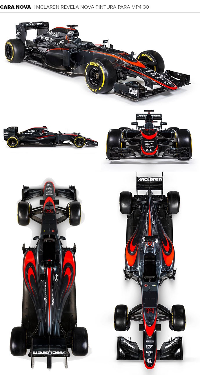 MOSAICO - Nova pintura Mclaren (Foto: Editoria de Arte) MOSAICO - Nova pintura Mclaren (Foto: Editoria de Arte)