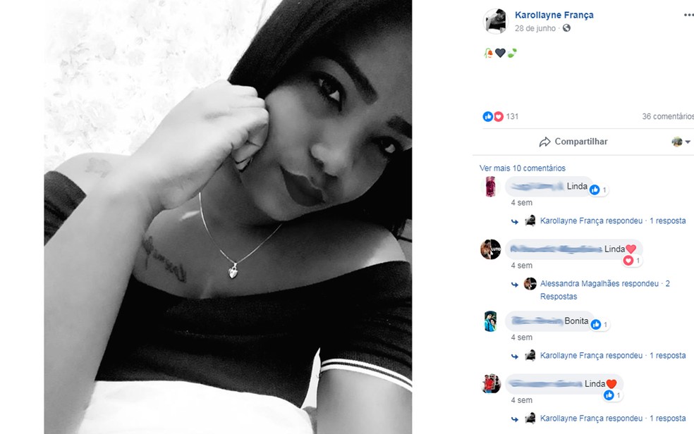 Jovem de 21 anos foi morta pelo ex-namorado em Guanambi (Foto: ReproduÃ§Ã£o/Facebook)