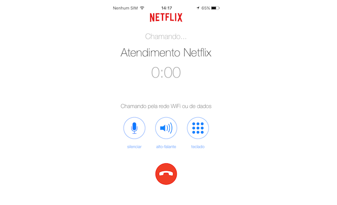 Ligação gratuita para o SAC do Netflix realizada através do iPhone (Foto: Reprodução/Marvin Costa)